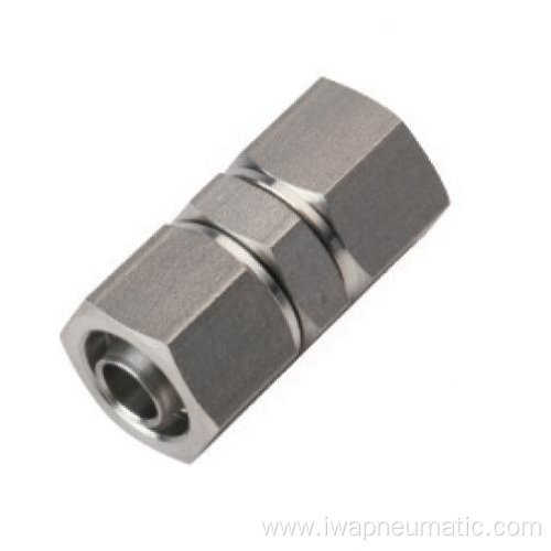 Compression fitting straight union